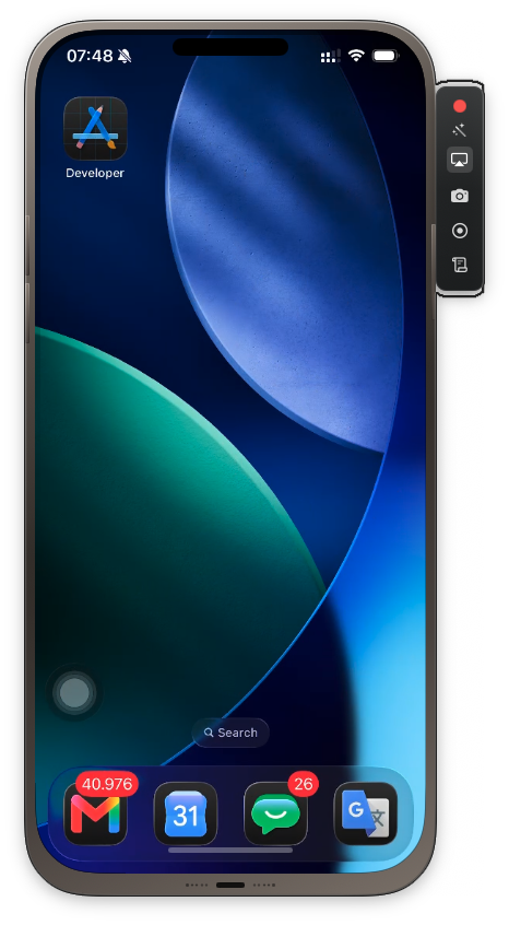Device Capture: mirror, record, and screenshot your iPhone inside Traceptor — no QuickTime needed