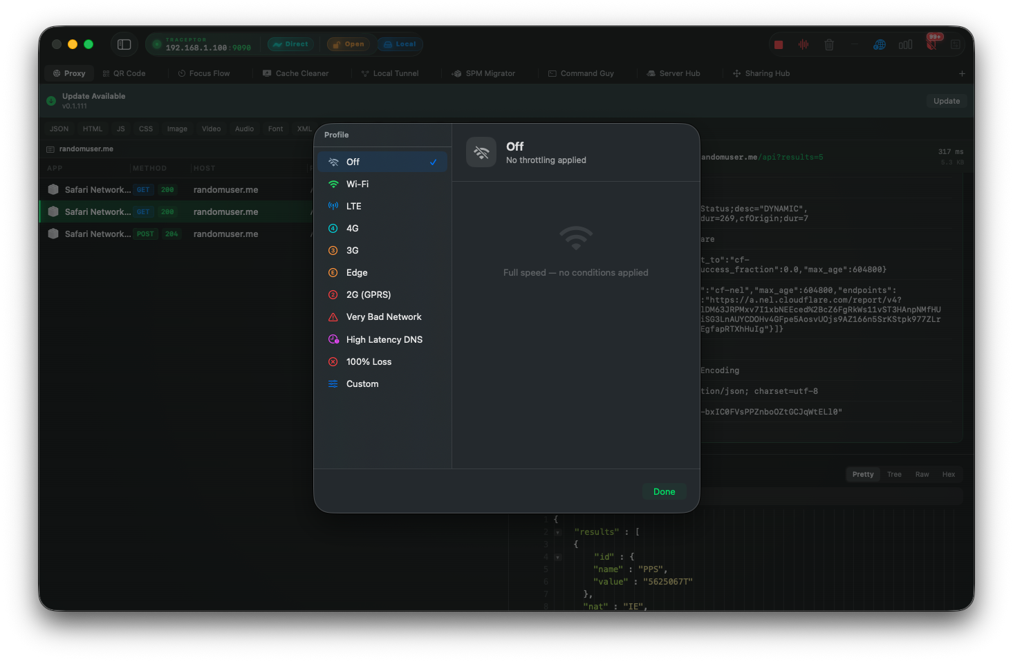 Network Throttle: simulate slow connections to test your app under real-world conditions