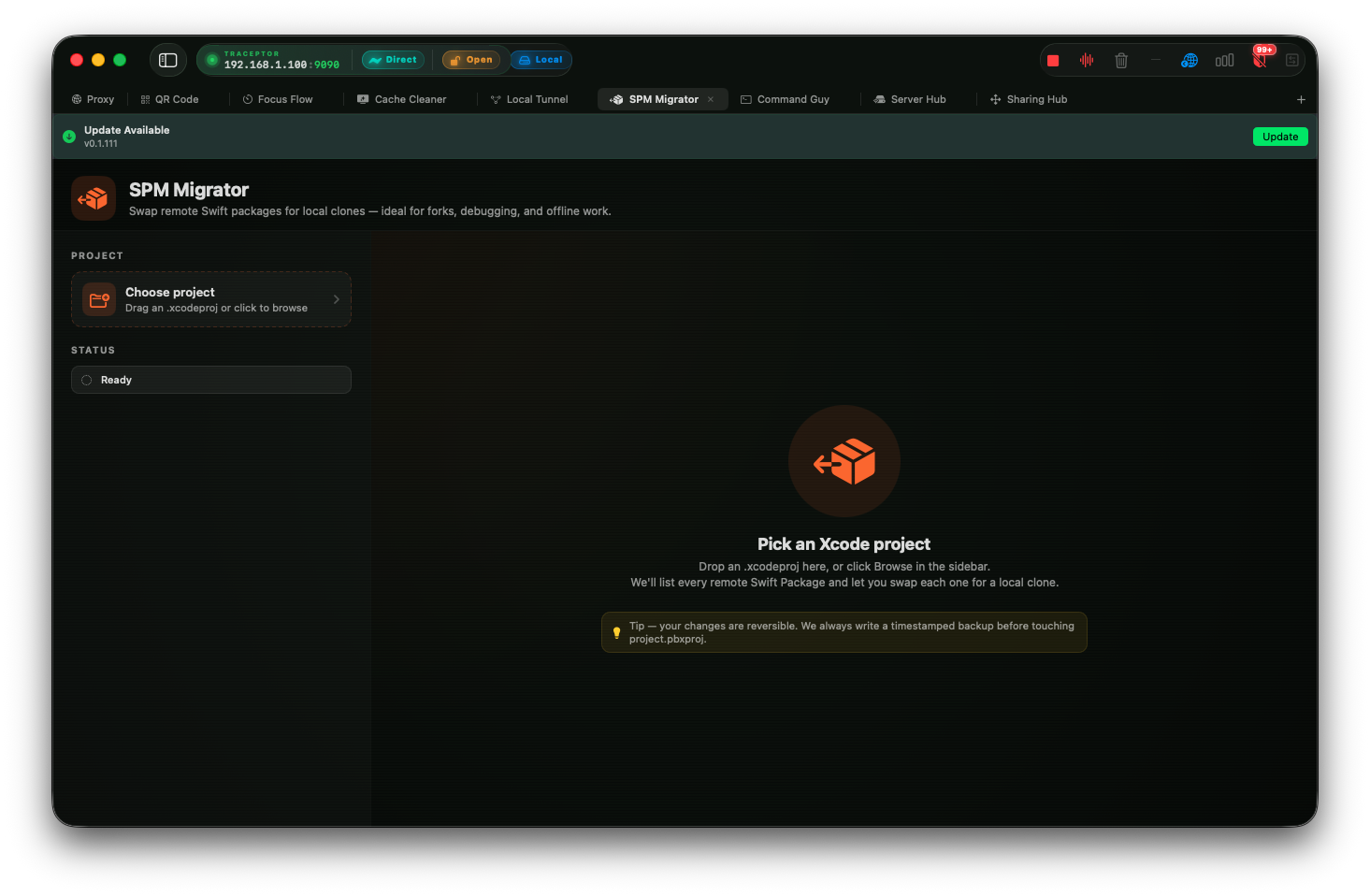 SPM Migrator: swap remote Swift packages for local clones in one click